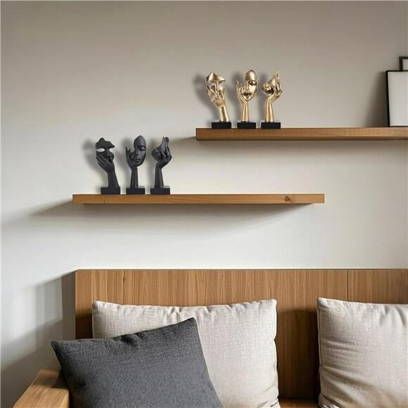 Abstract Gold Black Thinker Statues Modern Shelf Decor Home Office Sculpture - Picture 2 of 7